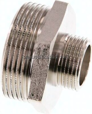 Doppelnippel G 1-1/2"-G 3/4", Messing vernickelt