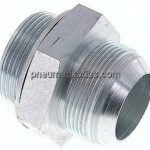 Doppelnippel G 1-1/2"-UN 1-7/8"-12(JIC), Stahl verzinkt