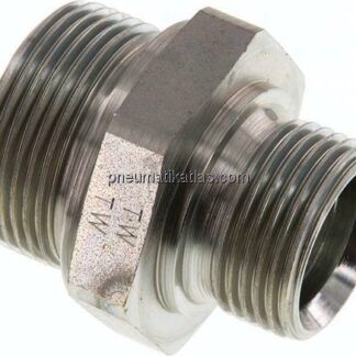 Hydraulik-Doppelnippel G 1-1/4"-G 1", Stahl verzinkt