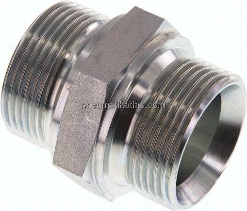 Hydraulik-Doppelnippel G 1-1/4"-G 1-1/4", Stahl verzinkt
