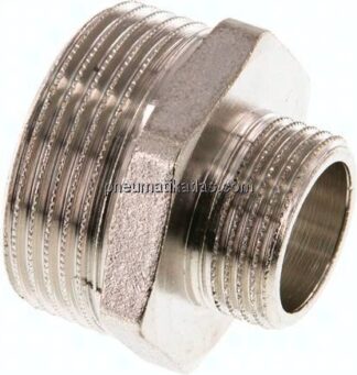 Doppelnippel G 1-1/4"-G 3/4", Messing vernickelt
