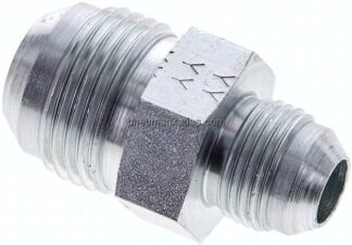 Doppelnippel UN 1-1/16"-12(JIC)-UNF 7/8"-14(JIC), Stahl verzinkt