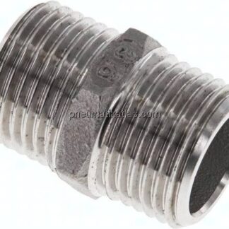 Doppelnippel, G 1/2"-G 1/2", flach dichtend, 1.4408