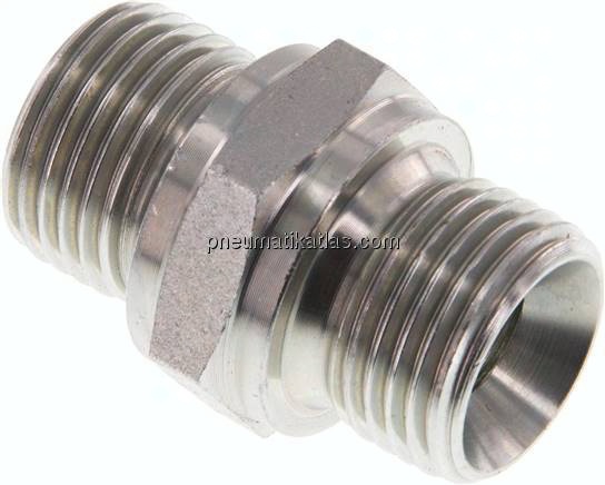 Hydraulik-Doppelnippel G 1/2"-G 1/2", Stahl verzinkt