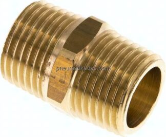 Doppelnippel R 1/2"-R 1/2", Messing/Rotguss