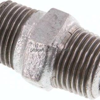 Doppelnippel R 1/2"-R 1/2", Temperguss verzinkt