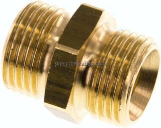 Doppelxnippel G 1/2"-G 1/2", Messing/Rotguss