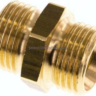 Doppelxnippel G 1/2"-G 1/2", Messing/Rotguss