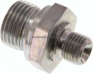 Hydraulik-Doppelnippel G 1/2"-G 1/4", Stahl verzinkt
