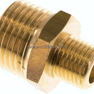 Doppelnippel R 1/2"-R 1/4", Messing/Rotguss