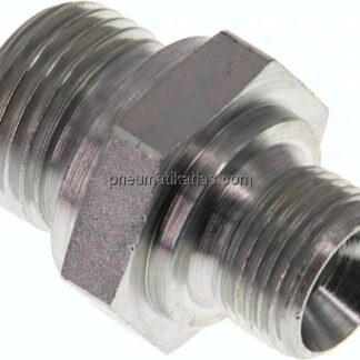Hydraulik-Doppelnippel G 1/2"-G 3/8", Stahl verzinkt