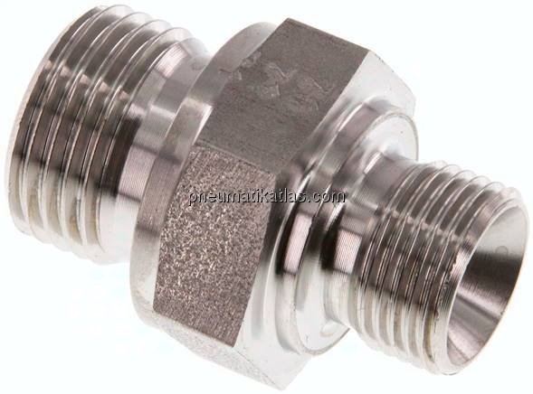 Hydraulik-Doppelnippel G 1/2"-G 3/8", 1.4571