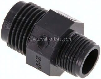 Doppelnippel G 1/2"-G 3/8", PVC-U