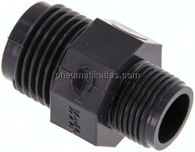 Doppelnippel G 1/2"-G 3/8", PVC-U