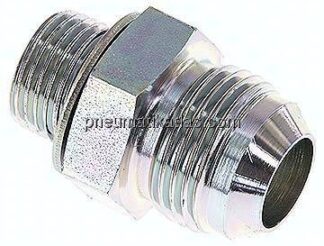 Doppelnippel G 1/2"-UN 1-1/16"-12(JIC), Stahl verzinkt