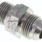 Doppelnippel G 1/2"-UNF 7/8"-14(JIC), Stahl verzinkt