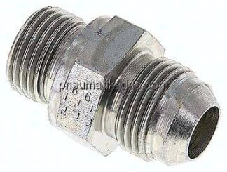 Doppelnippel G 1/2"-UNF 7/8"-14(JIC), Stahl verzinkt