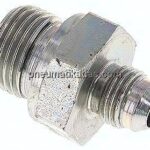 Doppelnippel G 1/2"-UNF 9/16"-18(JIC), Stahl verzinkt