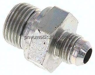 Doppelnippel G 1/2"-UNF 9/16"-18(JIC), Stahl verzinkt