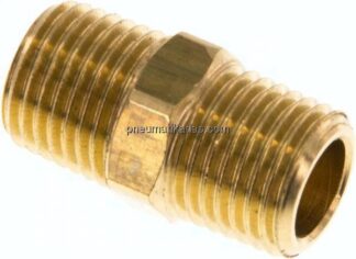 Doppelnippel R 1/4"-R 1/4", Messing/Rotguss