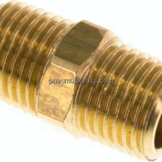 Doppelnippel R 1/4"-R 1/4", Messing/Rotguss
