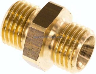 sDoppelnippel G 1/4"-G 1/4", Messing/Rotguss