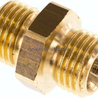 sDoppelnippel G 1/4"-G 1/4", Messing/Rotguss