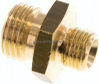 Doppelnippel G 1/4"-G 1/8", Messing/Rotguss