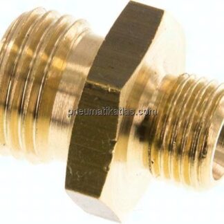Doppelnippel G 1/4"-G 1/8", Messing/Rotguss