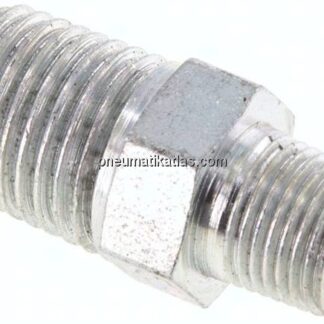 Doppelnippel NPT 1/4"-NPT 1/8", Stahl verzinkt