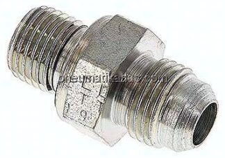 Doppelnippel G 1/4"-UNF 9/16"-18(JIC), Stahl verzinkt
