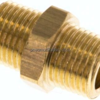 Doppelnippel R 1/8"-R 1/8", Messing/Rotguss