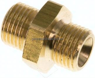 Doppelnippel G 1/8"-G 1/8", Messing/Rotguss