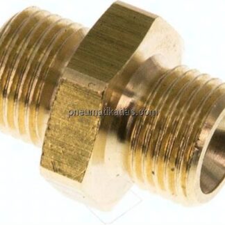 Doppelnippel G 1/8"-G 1/8", Messing/Rotguss