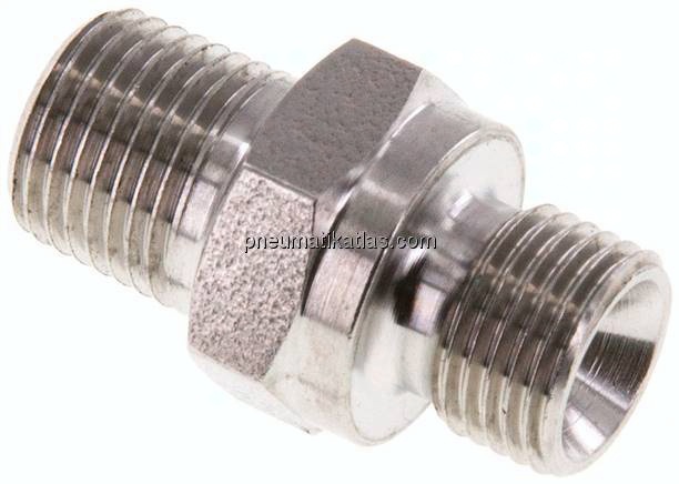 Doppelnippel G 1/8"-NPT 1/8", 1.4571
