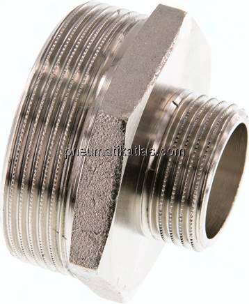 Doppelnippel G 2"-G 1", Messing vernickelt