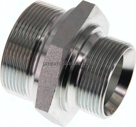 Hydraulik-Doppelnippel G 2"-G 1-1/2", Stahl verzinkt