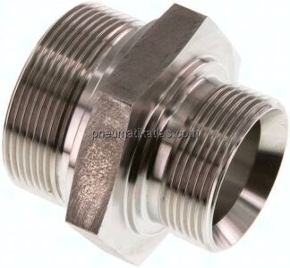 Hydraulik-Doppelnippel G 2"-G 1-1/2", 1.4571