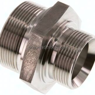 Hydraulik-Doppelnippel G 2"-G 1-1/2", 1.4571