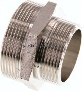 Doppelnippel G 2"-G 1-1/2", Messing vernickelt
