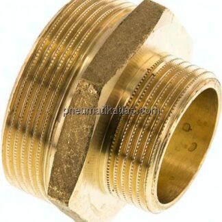 Doppelnippel G 2"-G 1-1/4", Messing/Rotguss