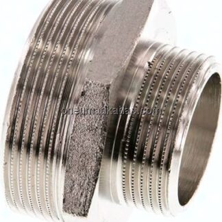 Doppelnippel G 2"-G 1-1/4", Messing vernickelt