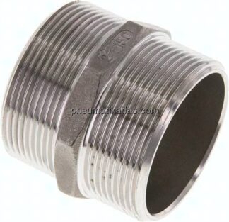 Doppelnippel, G 2"-G 2", flach dichtend, 1.4408