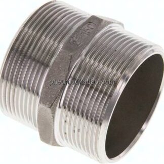 Doppelnippel, G 2"-G 2", flach dichtend, 1.4408
