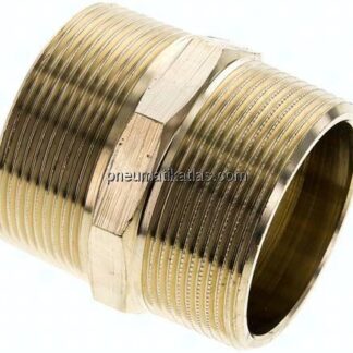 Doppelnippel R 2"-R 2", Messing/Rotguss