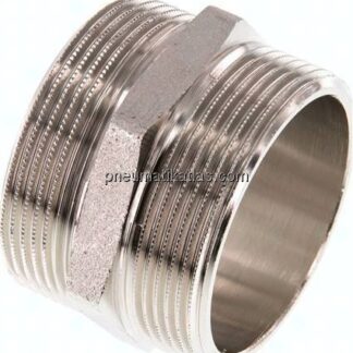 Doppelnippel G 2"-G 2", Messing vernickelt