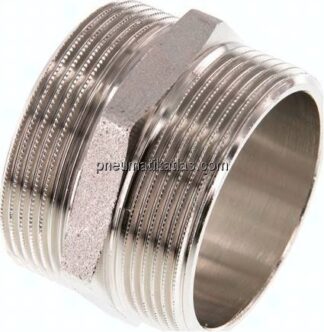 Doppelnippel G 2"-G 2", Messing vernickelt