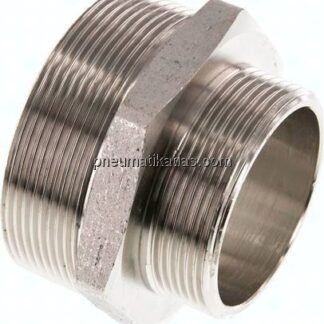 Doppelnippel G 2-1/2"-G 2", Messing vernickelt
