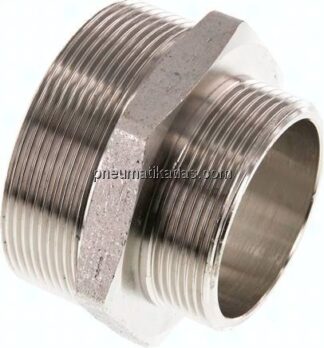 Doppelnippel G 2-1/2"-G 2", Messing vernickelt
