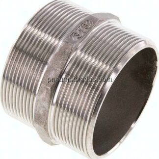 Doppelnippel, G 2-1/2"-G 2-1/2", flach dichtend, 1.4408